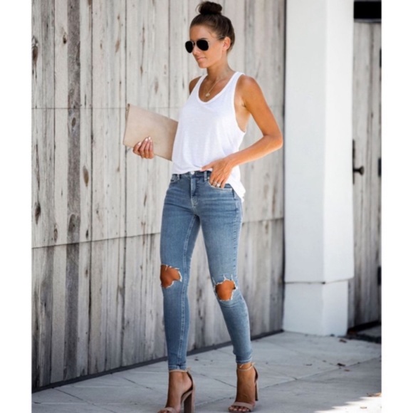 Free People Denim - new✨ free people busted knee ankle jeans